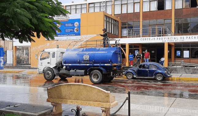 Coronavirus: realizan limpieza en las calles de Pacasmayo