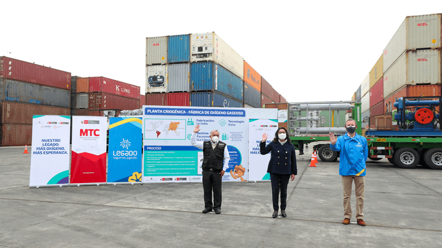 Llegó al Perú fábrica de oxígeno medicinal para pacientes COVID-19 de Pacasmayo