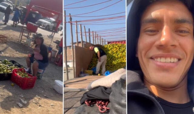 Jugador de Universitario José Rivera sorprendió a sus padres visitándolos donde venden naranjas tras disputar el clásico ante Alianza Lima