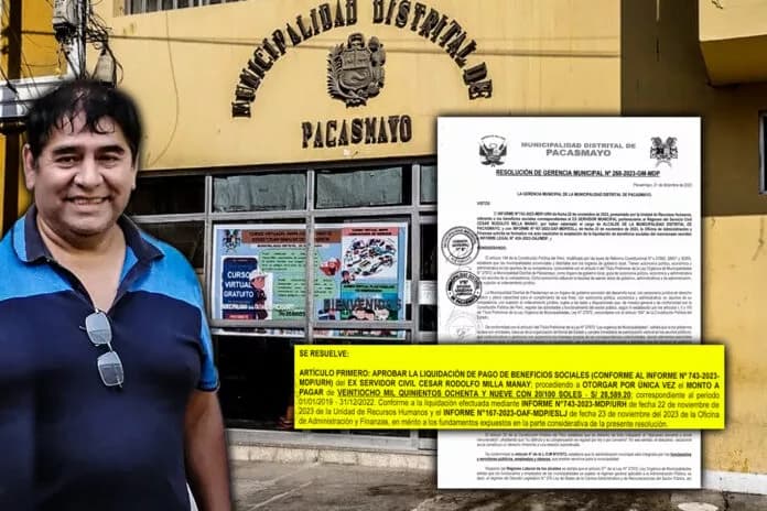 Pago de Vacaciones a Exalcalde de Pacasmayo