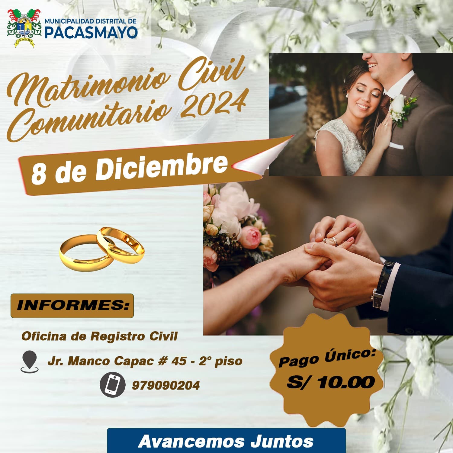 Únete al Matrimonio Civil Comunitario 2024 en Pacasmayo