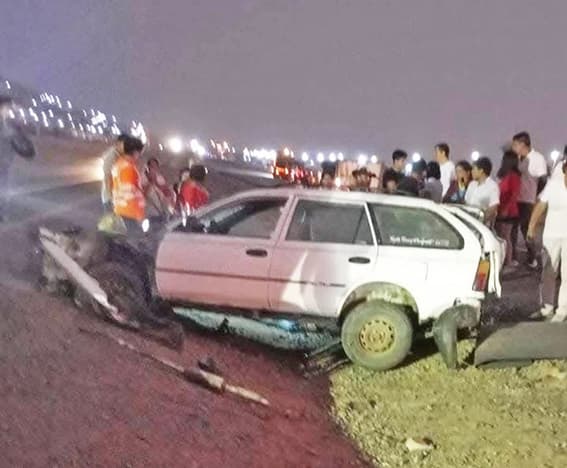 Ebrio provoca vuelco en Vía de Evitamiento de Chimbote