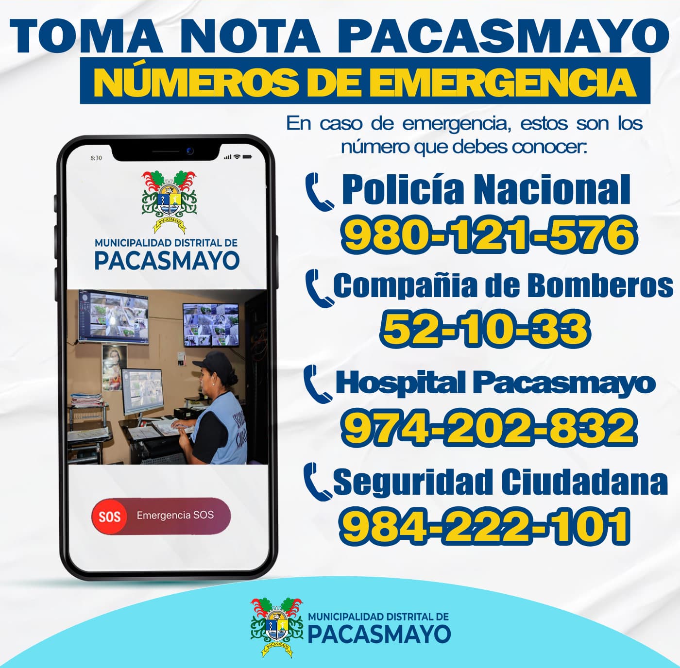 🚨 Estos son los Números de Emergencias en Pacasmayo