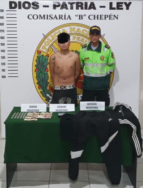 Policía captura a sospechoso de robo armado en Chepén
