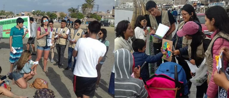 Estudiantes de Ingeniería en Ecoturismo de la Universidad Federico Villareal realizan campaña en playas de La Libertad