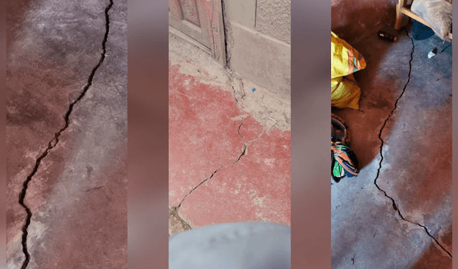 Aparición de grietas genera alarma en Pataz