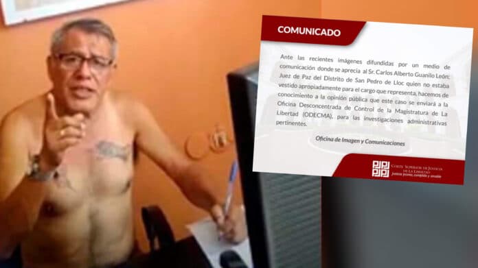 La Libertad: inician investigación contra juez de Paz que atendía semidesnudo en Pacasmayo