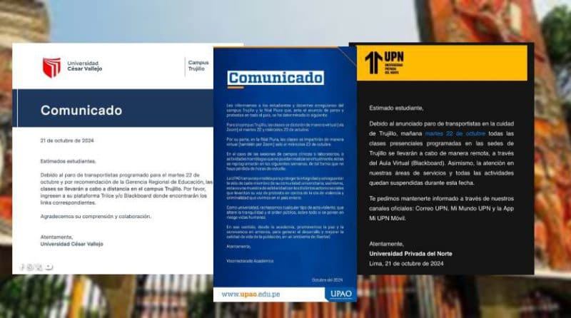 Universidades adoptan clases virtuales por paro en La Libertad