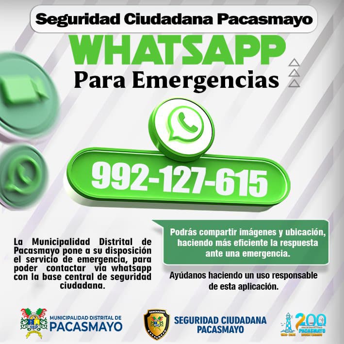 WhatsApp para emergencias en Pacasmayo