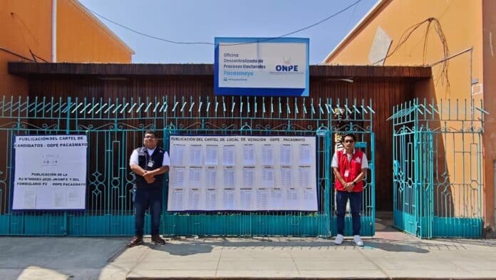 Cartel y locales de votación Segunda Elección Pacasmayo 2026