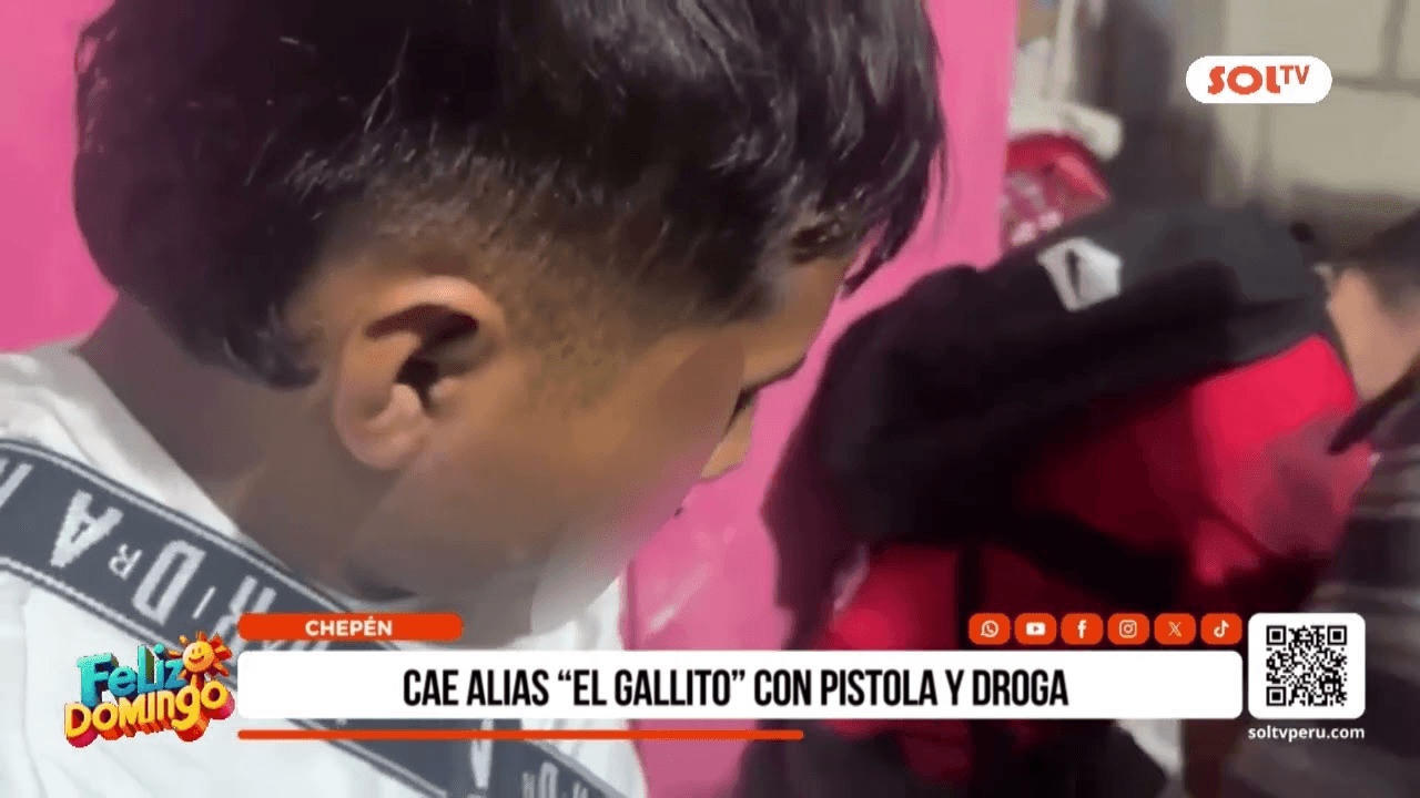 Capturan a ‘El Gallito de Chepén’ con droga y pistola