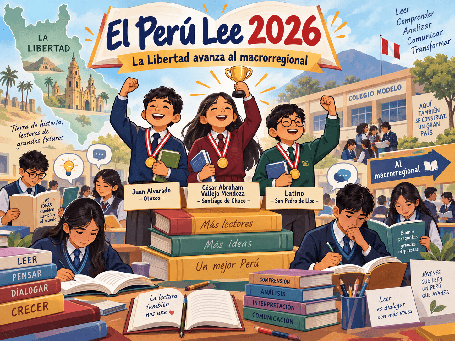Escolares de La Libertad a Macrorregional El Perú Lee 2026