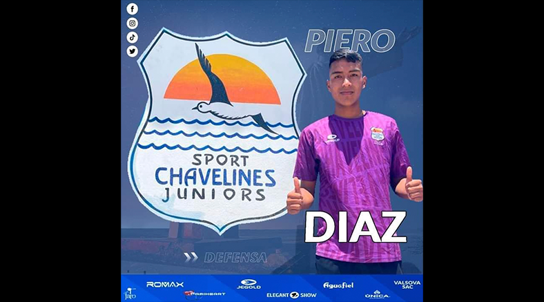 Piero Díaz Aponte jugará en Sport Chavelines de Pacasmayo