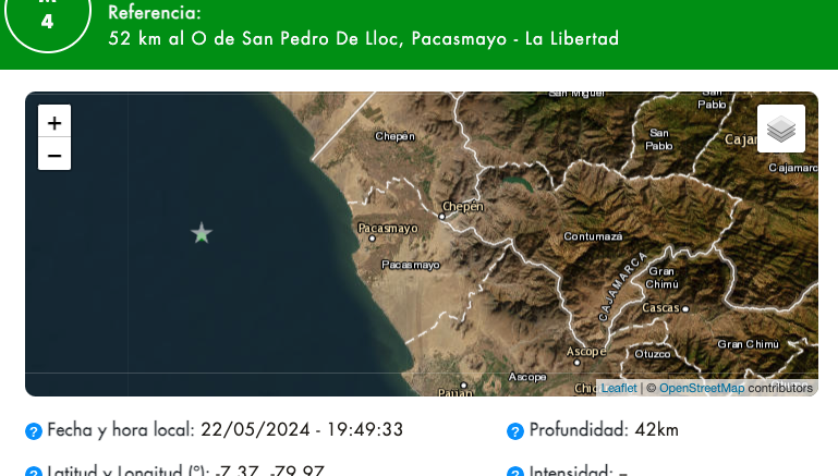 Sismo de 4.0 en Pacasmayo/San Pedro de LLoc Sismo de 4.0 en Pacasmayo/San Pedro de LLoc