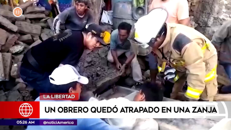Rescate dramático en Chepén tras colapso de pared