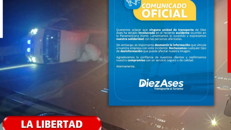 Accidente en Panamericana: Diez Ases niega vínculo