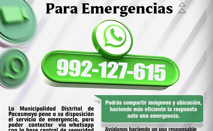 WhatsApp para emergencias en Pacasmayo