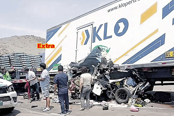 Trágico accidente en Panamericana Norte: familia aplastada por tráiler